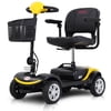 Travel Mobility Scooter, Heavy Duty Electric Scooters with 4 Anti-Tip Wheels, Compact Lightweight Mobility Scooters for Senior Adults Elderly, Foldable Mobility Scooter, Holds 300lbs, Yellow