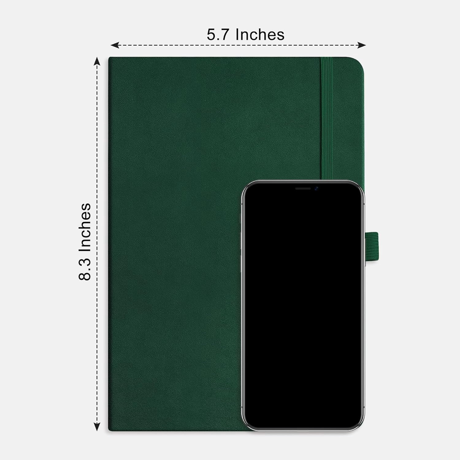 Blank Journal Notebook, 2-Pack, 192 Pages per Pack, A5 Medium Size (5.7'' x 8.3''), Leather Hardcover, 100 GSM Thick Paper, for Sketching, Drawing, Painting (Black & Dark Green)