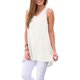 thumbnail image 3 of Jumpingount Camiseta sin mangas para mujer Camiseta sin mangas con cuello en V Blusa con cuello en V Chaleco de color sólido Vestidos Blanco METRO Jumpingount AP003123-07, 3 of 6