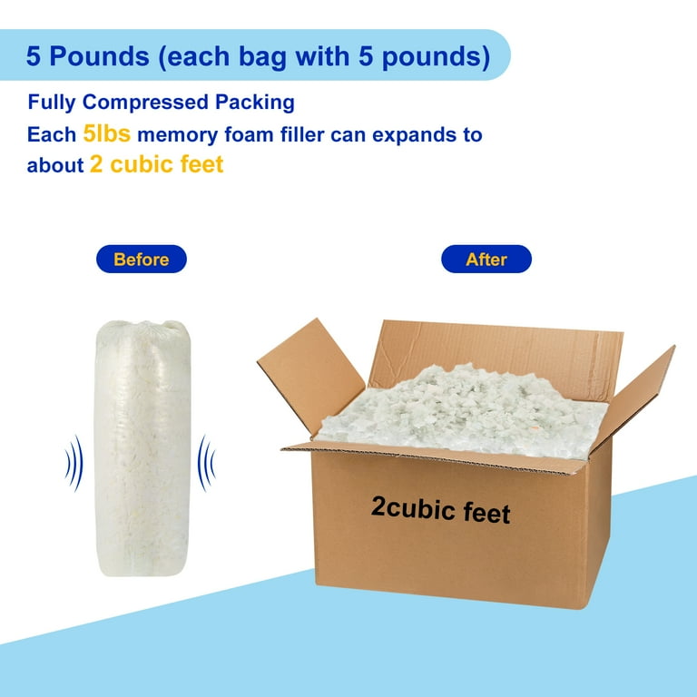 Jade Active Bean Bag Filler Foam - 5 Pound Premium Shredded Memory