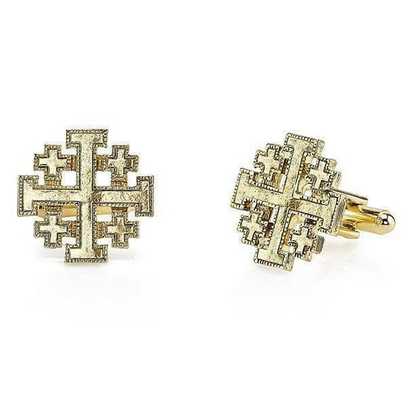 Jerusalem Cross Cufflinks - Religious Collection Faith Cross Cuff Links