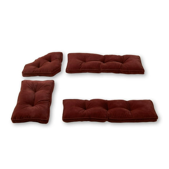 Greendale Home Fashions Coussin de Coin Cuisine Hyatt, Ensemble de 4 Pcs, Marron