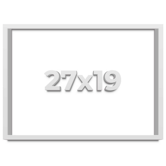 27x19 Shadow Box Frame White | 2 Inches Deep Real Wood Contemporary Shadowbox Display Frame | UV