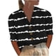 thumbnail image 2 of Fiudx Ropa de Mujer Blusa Casual de Manga Media con Cuello En V de Color Sólido con Botones Sueltos para Mujer, 2 of 5