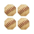 thumbnail image 2 of Balery 4 Pcs Vintage Baseballleather Coasters Set, Drink Table Cup Coasters For Living Room Kitchen Coffee Decor, 2 of 9
