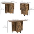 thumbnail image 3 of HOMCOM Table à Manger Pliable, Table de Cuisine Roulante avec Tiroirs, Armoire, 3 of 10