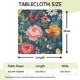 thumbnail image 2 of Pioneer Flower Floral Print Pattern Square Fitted Tablecloth with Elastic Edge,Square Table Cover,Washable Elastic Table Cover for Home Kitchen Party Decor 34"x34", 2 of 6