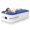 thumbnail image 1 of Colchón inflable Xsleep Twin con bomba integrada de 40 cm de altura, azul y blanco, 1 of 7