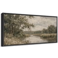 thumbnail image 4 of Large Framed Canvas Wall Art Vintage Country Landscape Print for Living Room Decoration - 60"x30" Black Frame, 4 of 7