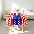 thumbnail image 2 of Chmadoxn 4th of July Patriotic American Flag Plastic Tablecloth, 54 x 108 Inch Rectangular Table Cover for Independence Day, Memorial Day, BBQ Party, Red White & Blue, 2 of 9