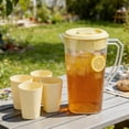 thumbnail image 6 of Djunllk 101 oz 3 Liter Pitcher with 5 Cups & Lid Large Water Jug for Ice Tea Cold Water Juice Containers for Coffee Juice and Homemade Beverage, 6 of 9