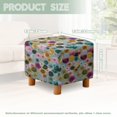 thumbnail image 3 of SCRAWLGOD Flower Pattern Square Ottoman Cover Soft Ottoman Slipcover Thick Stretch Footrest Stool Cover with Elastic Band for Square Storage Ottoman Decor, 3 of 7