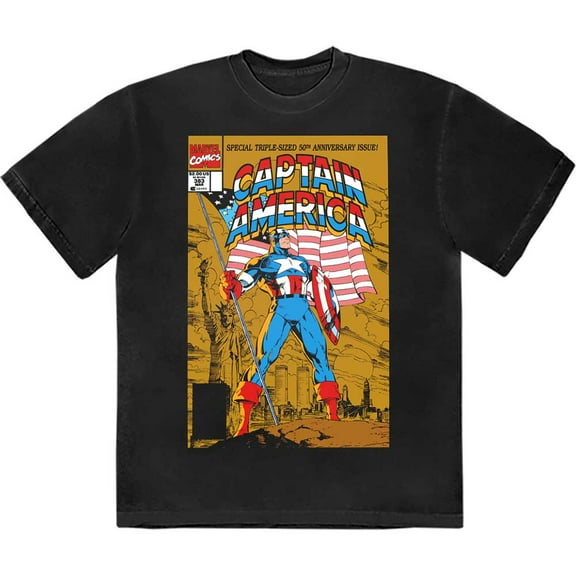 Marvel Comics Unisex T-Shirt Captain America 50th Comic Cover