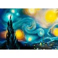 thumbnail image 1 of Kit de pintura de diamantes Van Gogh 5d, noche estrellada, mosaico de bordado de diamantes completo, punto de cruz, olas de Kanagawa, pintura famosa ukiyo-e, 1 of 4
