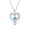 Blue-A, variant on Forever Love Heart Birthstone Necklace for Women, Bling Pendant Jewelry - Wedding, Anniversary, Birthday, Christmas, Mother's Day Gifts for Wife, Mom, Friend