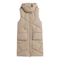 thumbnail image 4 of Gamivast Long Quilted Vest Women with Detachable Hooded Plus Size Stand Collar Sleeveless Padded Jackets Winter Trendy Zip up Coats with Pockets Warm Button Down Outerwear, 4 of 6