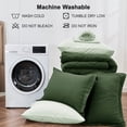 thumbnail image 3 of Sasttie 7 Pieces King Comforter Set, Reversible Bed in a Bag, All Season Bedding Set with Comforter, Flat Sheet, Fitted Sheet, Pillowcases & Shams, Dark Green & Light Green, 3 of 10