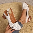 thumbnail image 6 of DIVVce Cutout Closed Toe Block Heel Slingback Sandals For Women Adjustable Buckle Comfort Footwear, 6 of 6