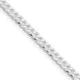 thumbnail image 3 of Diamond2Deal 925 Sterling Silver Rhodium-plated 3.15mm Flat Curb Chain Necklace for Men 18", 3 of 7