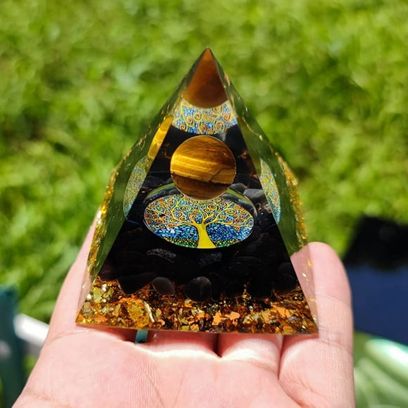 Orgonite Pyramids Amethyst Sphere Crystals Aura Quartz Tree of Life Orgonite Pyramids Reiki Healing Chakra Stones Meditation for Home Decor and Office (EMF Protection,Extra Larger Than Normal Size)