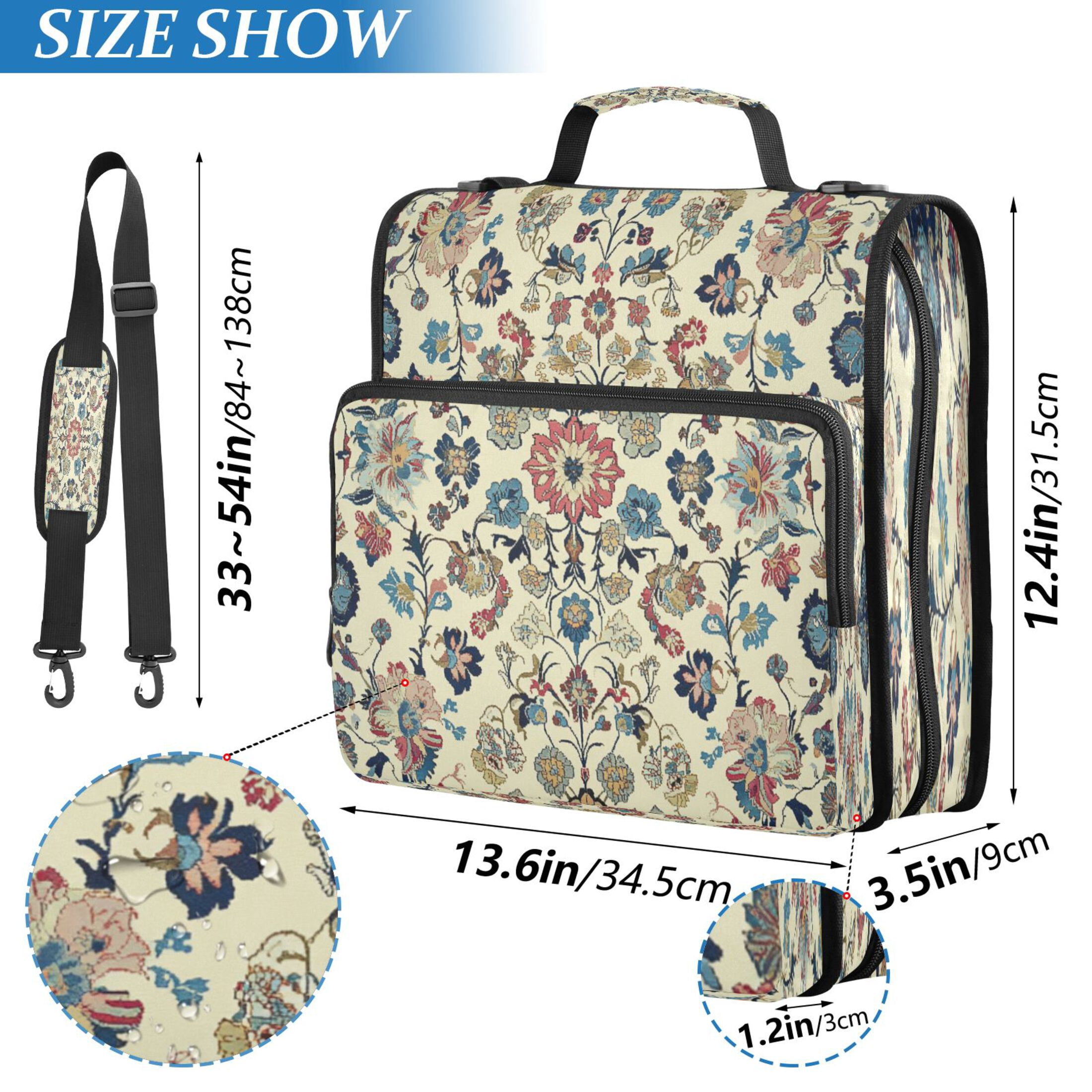 YAZAOO Zipper Binder trapper keeper Documents Organized Design Timeless Garden Tapestry Printed