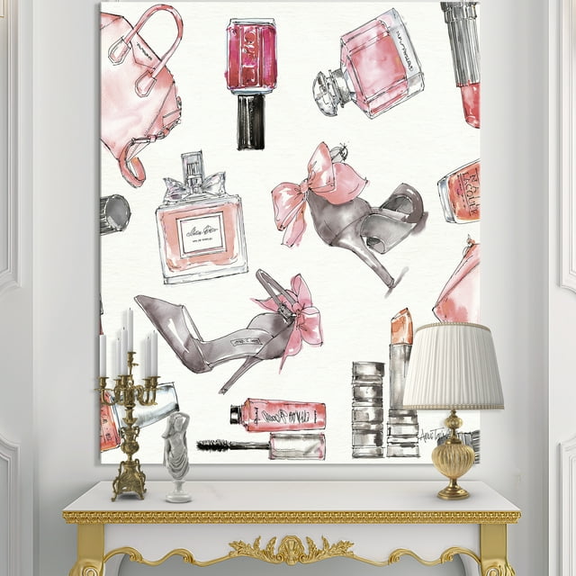 Designart - Glam Chic Accents Pattern I - Fashion Premium Canvas Wall Art