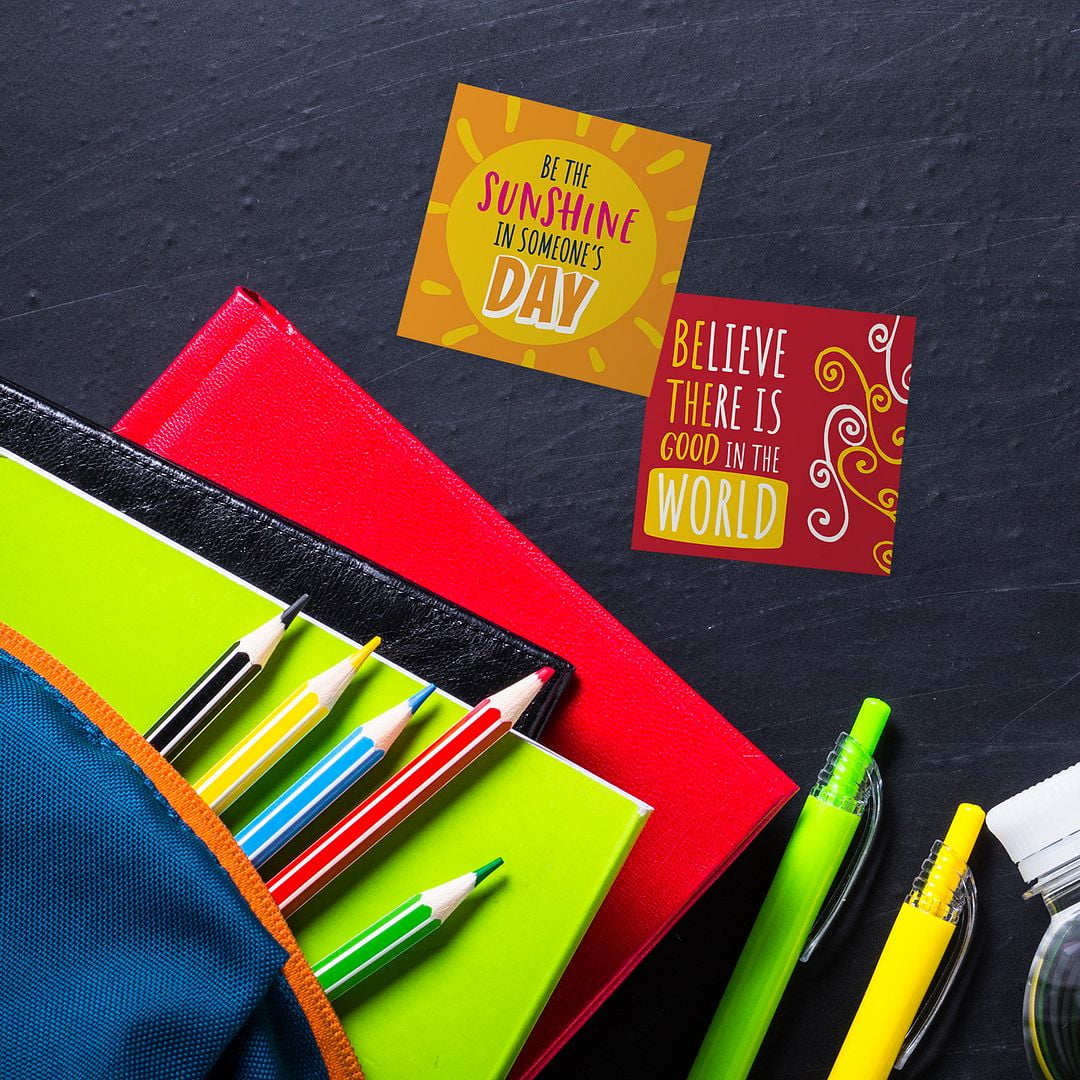 Kids' Affirmation Lunch Box Notes / 3.5" Square Motivational Lunch Box Cards / Pack Of 60 Encouraging Mini Notes