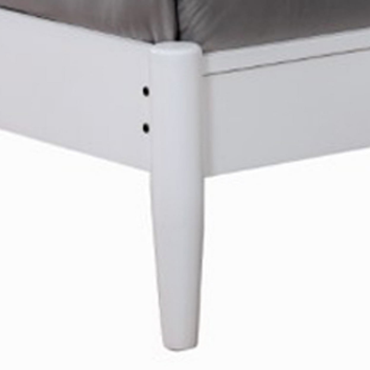 Benjara Wooden California King Size Bed with Panel Headboard, White