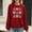 Red, variant on Waffle Sweatshirts for Womens Christmas Loose Crewneck Long Sleeve Shirts Merry Christmas Printed Sweaters Casual Fashion Xmas Holiday Party Pullover Tops