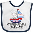 thumbnail image 3 of Inktastic My Great Grandma Loves Me Grandson Boys Baby Bib, 3 of 4