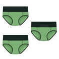 thumbnail image 2 of HUPOM Cotton Underwear For Women Womens Silk Underwear Medium waist Elastic Waist Solid Briefs Green 5XL, 2 of 6
