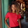 thumbnail image 3 of Dalix Lil Heart Cropped Tee Lightweight High Waisted Short Sleeve Summer Shirt Womens in Team Red L Large, 3 of 5