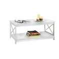 thumbnail image 3 of Pemberly Row Modern Coffee Table with Shelf in White Wood Finish, 3 of 5
