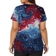 thumbnail image 5 of Trgacdwlo S-5XL 4th of July Plus Size Womens Scrubs Stars Stripe Print Women Work Tops V Neck Short Sleeve Nursing Uniform with Pocket, 5 of 5