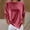 Watermelon Red, variant on Women Long Sleeve Tops Solid Round Neck Velvet Asymmetric Hem Straight Cut Fall Shirts