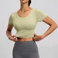 thumbnail image 7 of Women's Short Sleeve Crop Shirts Scoop Neck Slim Fit Strappy Open Back Criss Cross Jersey Summer Activewear, Workout Yoga Pilates Athletic Fitness Running Tops, 7 of 7