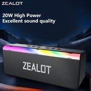 ZEALOT S72, Waterproof Portable Bluetooth Speaker, Enhanced Bass, 12h Battery, IPX6 Rated Dustproof Shockproof Rustproof, Detachable Strap, Black