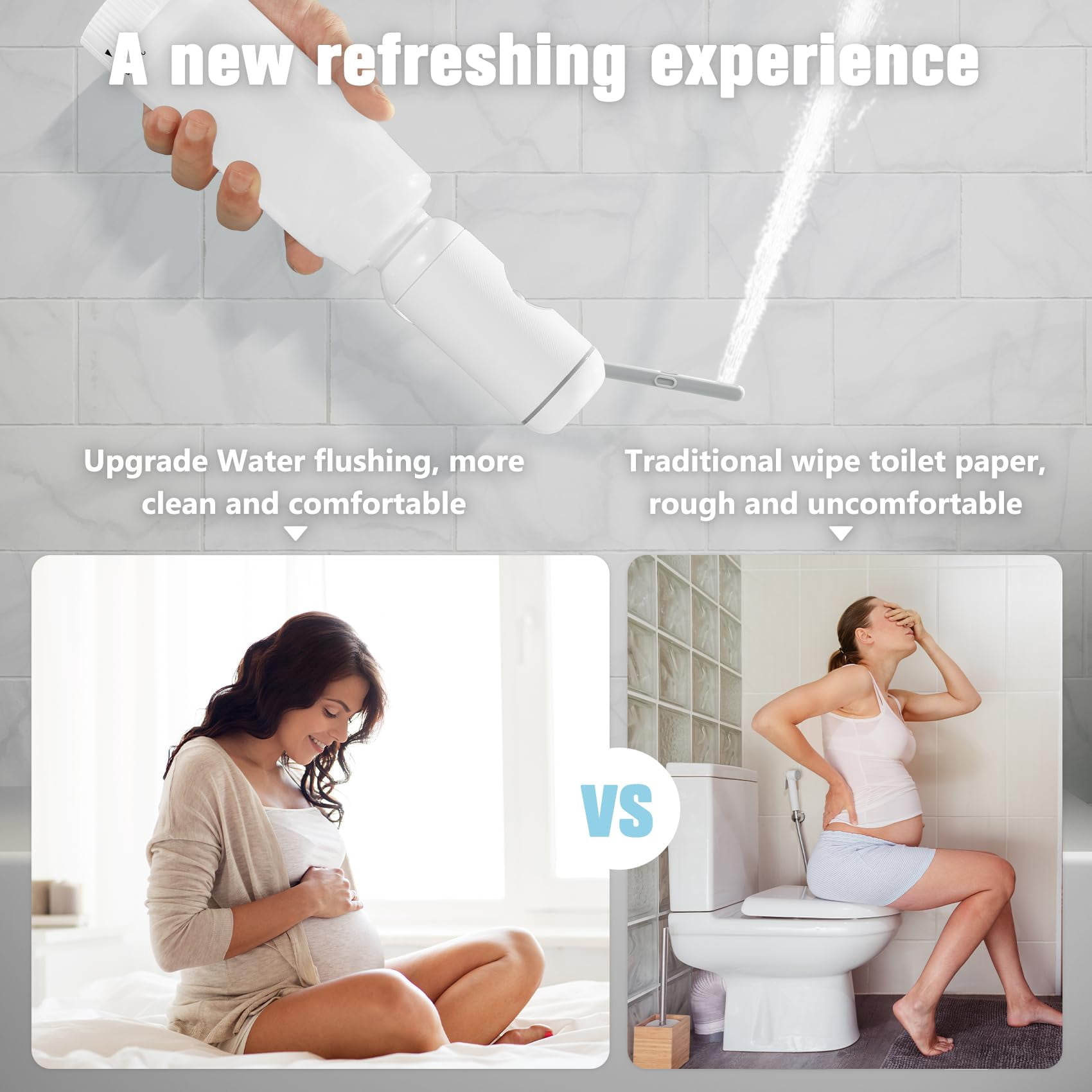 SkyAuks Portable Bidet, Rechargeable Handheld Personal Travel Bidet, White