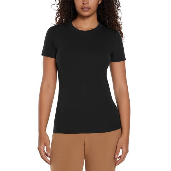 banana republic dress crew t shirt Banana Republic Tops | Nwt Banana Republic Women's Classic White Ribbed 3 Pack Crew Neck Tees | Color: Black/Gray | Size: XL