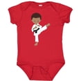 thumbnail image 3 of Inktastic African American Boy, Karate Pose, Black Belt Boys Baby Bodysuit, 3 of 5