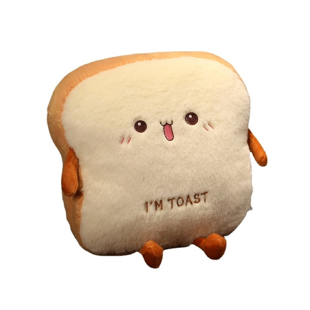 Wosthever Almohada de felpa para pan tostado, perro caliente de simulación, calentador de manos Kawaii, decoración para dormir, cojín, sofá, Suministros térmicos Lindo