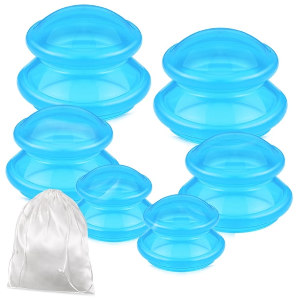 Set de terapia con ventosas TrelaCo Silicone, 6 unidades, para el dolor de la celulitis