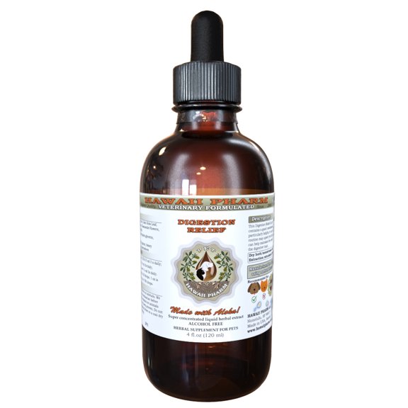 Digestion Relief for Dogs, VETERINARY Natural Alcohol-FREE Liquid Extract, Pet Herbal Supplement 4 oz