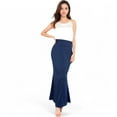 thumbnail image 2 of Women's Satin Maxi Skirt With High Waist And Flowing A-Line Design- Navy,X Large, 2 of 7