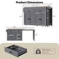 thumbnail image 2 of 74.5 inch Kitchen Island with Extendable Dining Table , Rolling Kitchen Island on Wheels with Spice Rack and 2 Drawers, Kitchen Storage Cart with 4 Door Cabinet, for Kitchen, Dining Room, Grey, 2 of 9