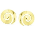 thumbnail image 2 of Bling Jewelry Womens  Hammered  Swirl Stud Earrings in Gold Plated Sterling Silver, 2 of 5