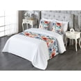 thumbnail image 3 of Flowers Bed Runner Set, Spring Concept Garden Blooming Floral Pattern with Watercolor Leaves Art, Decorative Bedding Scarf & 2 Pillow Shams for Hotels Homes, King, Dark Coral Ceil Blue, by Ambesonne, 3 of 3