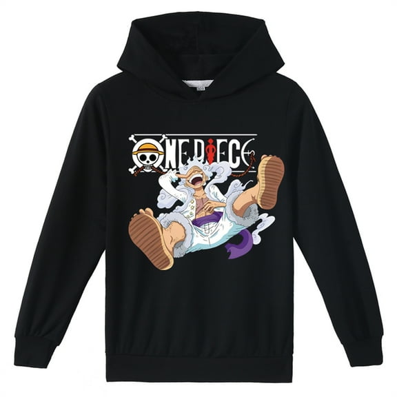 One Piece Long Sleeve Pullover Tops-Anime Nika Graphic Hoodies Loose Fit Sweatshirt Hooded for Teen
