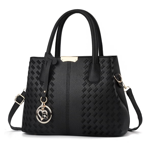 Purses and Handbags for Women Solid Color Stiching Crossbody Shoulder Bags Zipper Compartment Satchel Work Tote