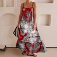 thumbnail image 3 of Vestido largo de moda para mujer con ribete en contraste, tirantes finos, trajes para viajes, Halloween, vestidos largos estampados, vestidos largos sin mangas, 3 of 5